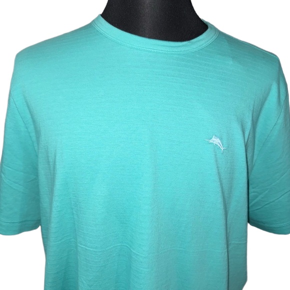 Tommy Bahama NWT Cotton Marlin Logo Short Sleeve T-Shirt in Cabo Teal-Size Large - Picture 2 of 8